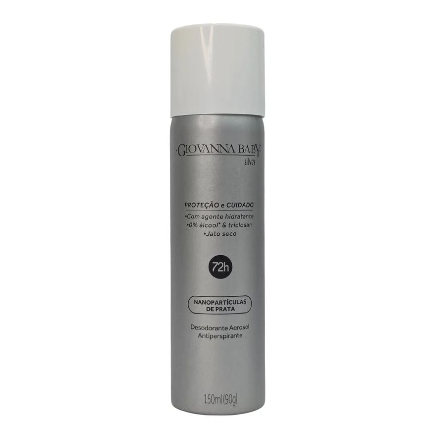 Giovanna Baby Desodorante Aerossol Nanopartículas de Prata Silver 72H Vegano 150ml / 90g
