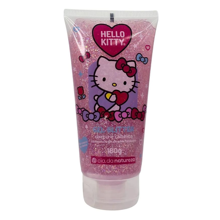 Cia Da Natureza Gel Glitter Corpo e Cabelo com Extrato de Aloe Vera Hello Kitty Cia. da Natureza 180g