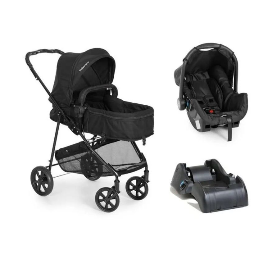 Galzerano Carrinho de Bebê Travel System Trio Napoli Preto e Cobre