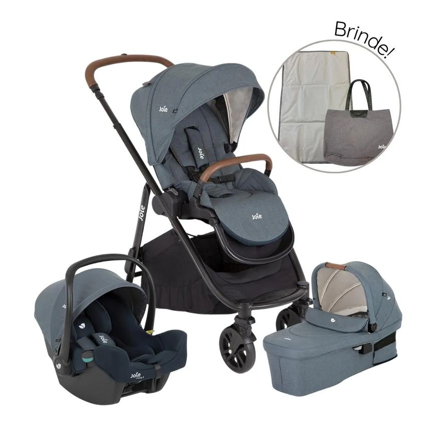 Joie Carrinho de Bebê Travel System Trio Versatrax e Azul Lagoon + Brinde Exclusivo