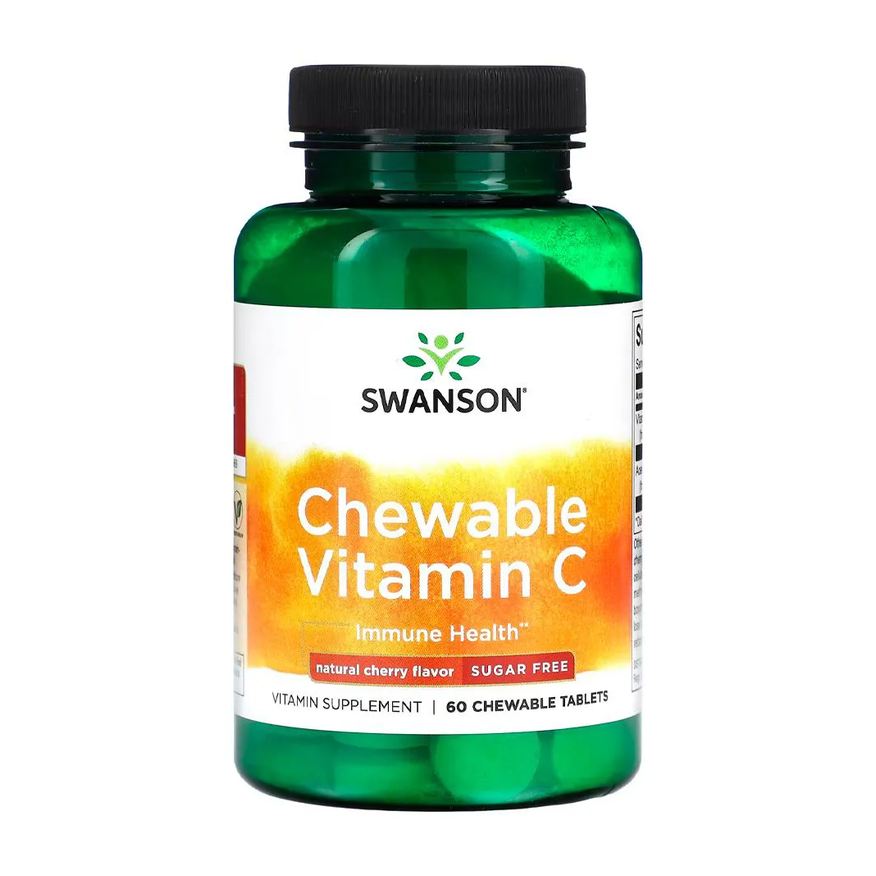 Swanson Chewable Vitamin C - Natural Cherry Flavor Sugar Free 60 Chwbls 087614115382