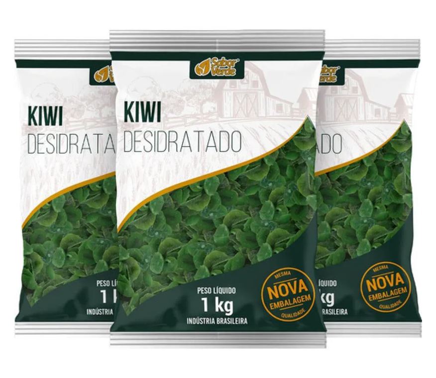 Sabor Verde Kiwi Fatiado e Desidratado Premium 3 X 1kg
