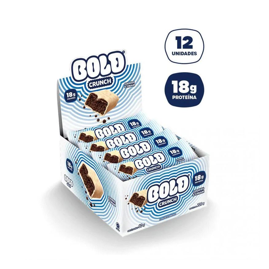Bold Crunch Display (12 Unid. 60g) - Sabor: Cookies e Cream