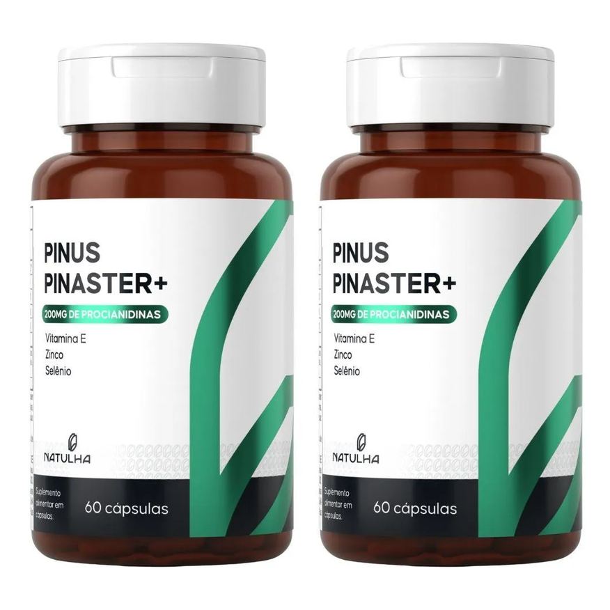Natulha Kit 2X Pinus Pinaster com Vitamina E, Zinco e Selênio 60 Cápsulas