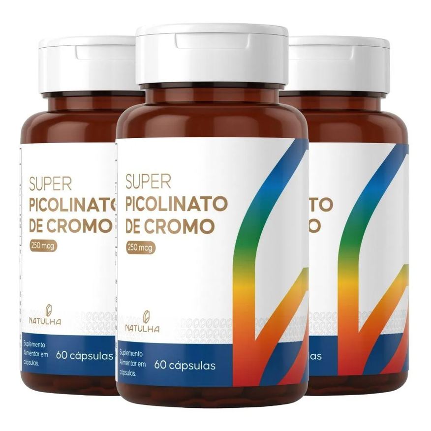 Natulha Kit 3X Super Picolinato de Cromo 250Mcg 60 Cápsulas