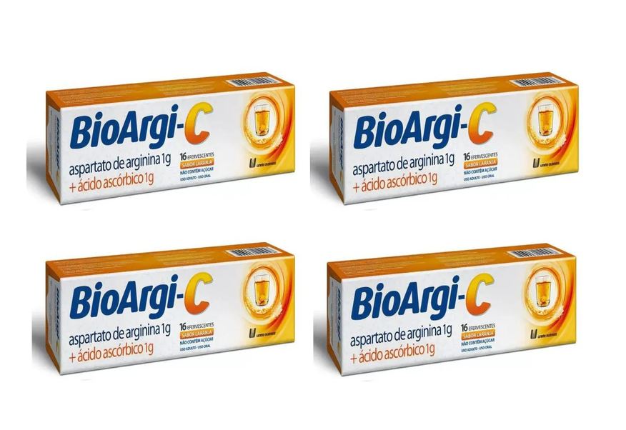 União Química Kit 4 Vitamina C 1g + Arginina Bioargi-C 16Cp Efervescentes