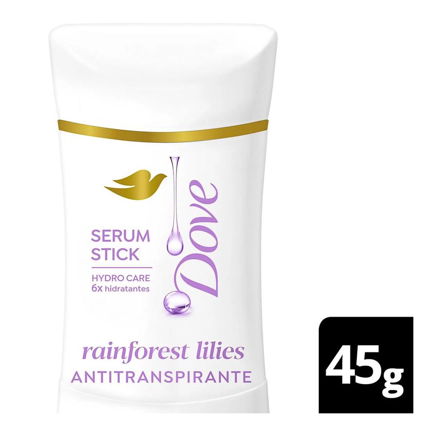 Dove Desodorante Antitranspirante Sérum Stick Rainforest Lilies Invisível 72h 45g