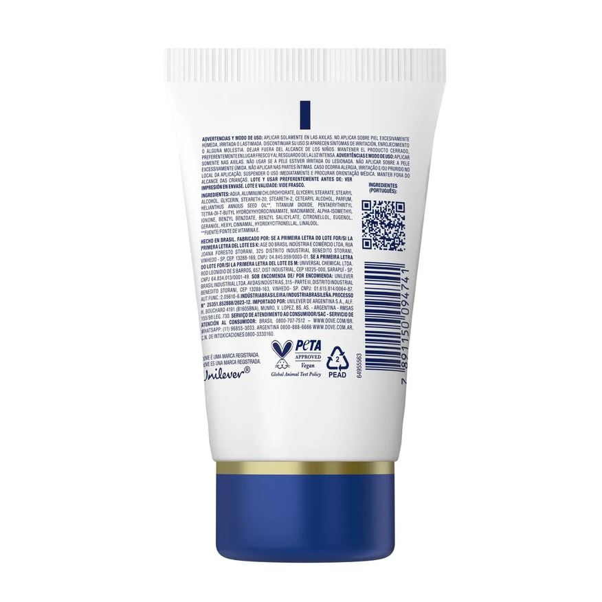 Dove Desodorante Antitranspirante Creme Creme Sérum Reparação Diária Feminino 48h 50g