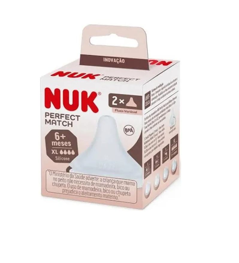 Nuk Bico Perfect Match +6M Silicone Fluxo Variável Xl 2Un