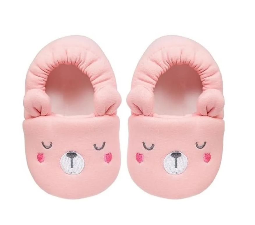 Buba Pantufa Antiderrapante Urso Rosa 912