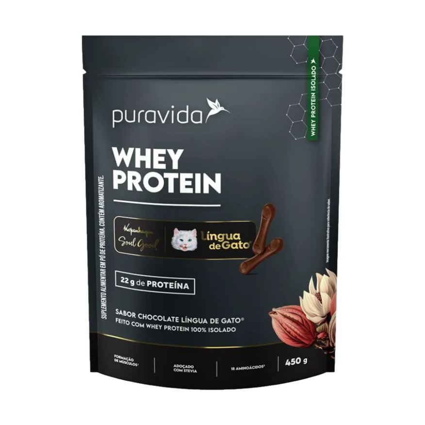 Puravida Whey Protein Língua de Gato Sachê 450g
