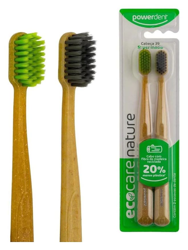 Powerdent Escova Dental Sustentável Ecocarenature 2Un