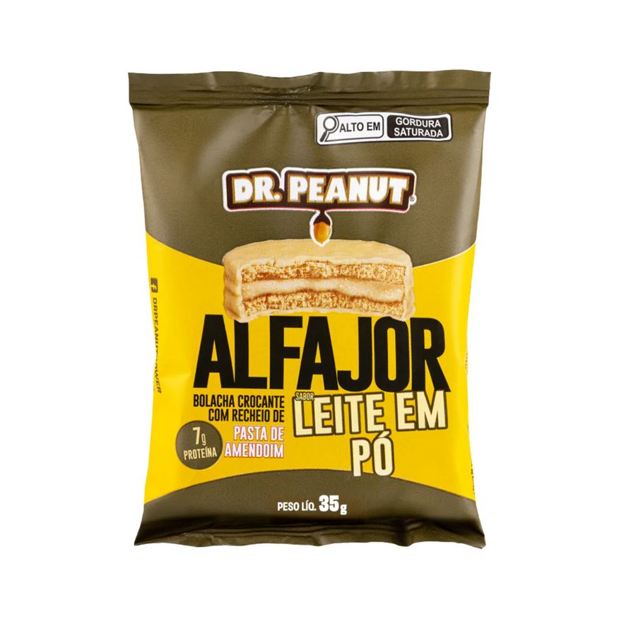 Dr Peanut Alfajor Leite em Pó com Pasta de Amendoim 35g