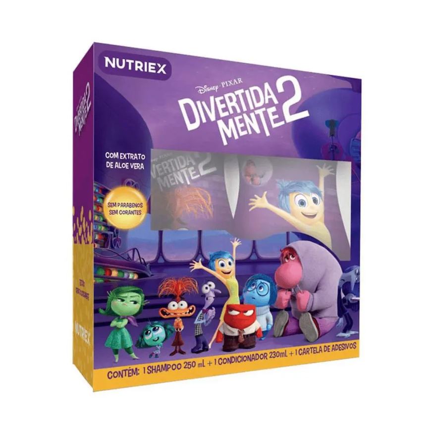 Nutriex Kit Shampoo Disney Divertida Mente 2 250ml + Condicionador Nutriex Disney Divertida Mente 2 230ml + Cartela de a
