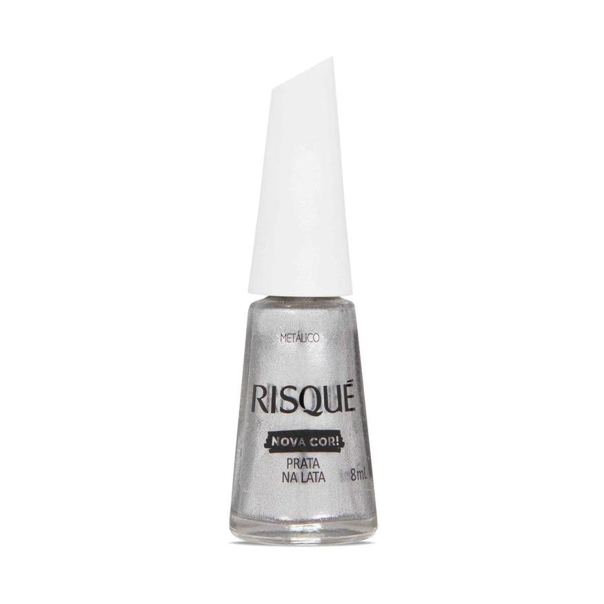 Risqué Esmalte Metálico Nova Cor! 8ml - Prata na Lata
