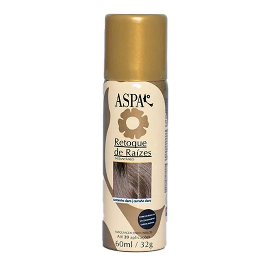 Aspa Maquiagem para os Cabelos Retoque de Raízes 60ml Castanho Claro