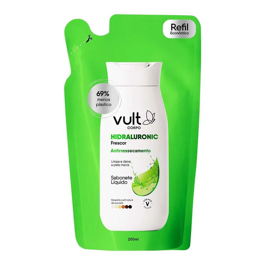 Vult Sabonete Líquido Corporal Refil Hidraluronic Glicerina Frescor 200ml