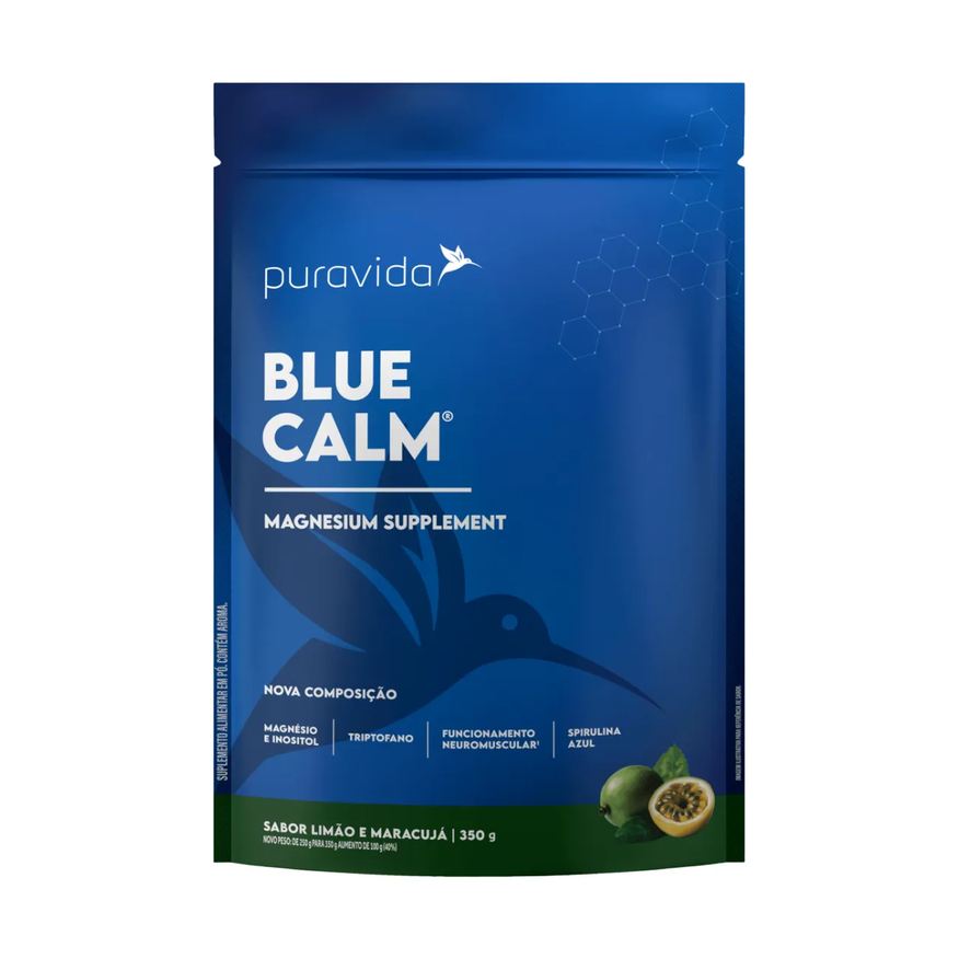 Puravida Suplemento de Magnésio Blue Calm Limão e Maracujá 350g