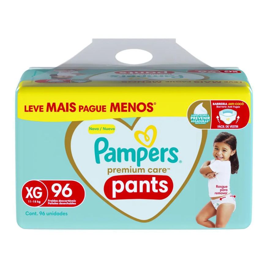 Pampers Fralda Descartável Infantil Pants Premium Care Xg Pacote 96 Unidades