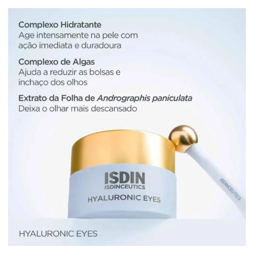 Isdin Gel Refrescante Antissinais para o Contorno dos Olhos Isdinceutics Hyaluronic Eyes 15g