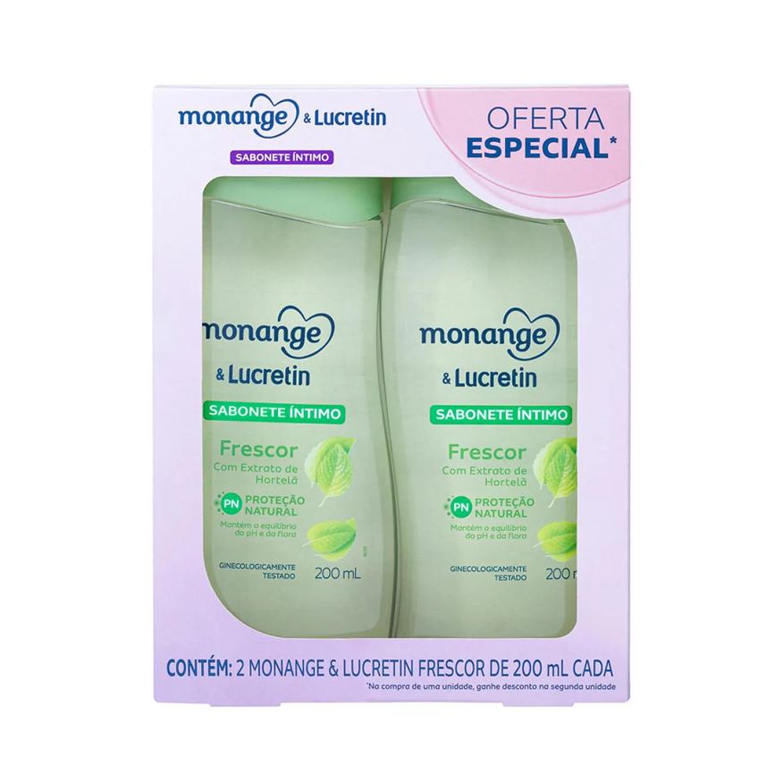 Monange Kit Sabonete Íntimo & Lucretin Frescor 200ml 2 unidades