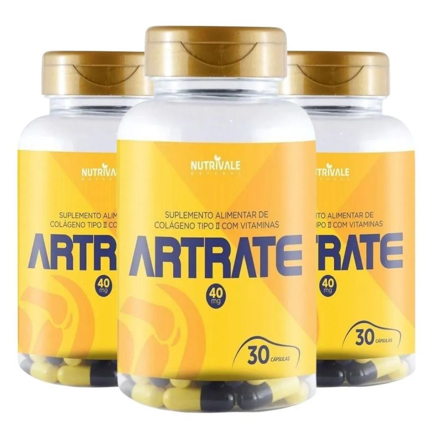 Nutrivale Kit 3X Artrate (Colageno Tipo 2 com Vitaminas) 30 Capsulas