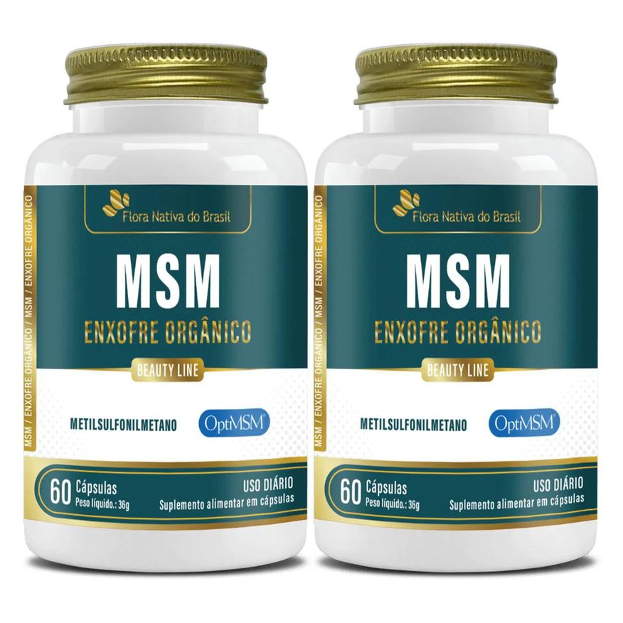Flora Nativa Do Brasil Enxofre Orgânico Msm 2 X 60 cápsulas 600mg - Flora Nativa