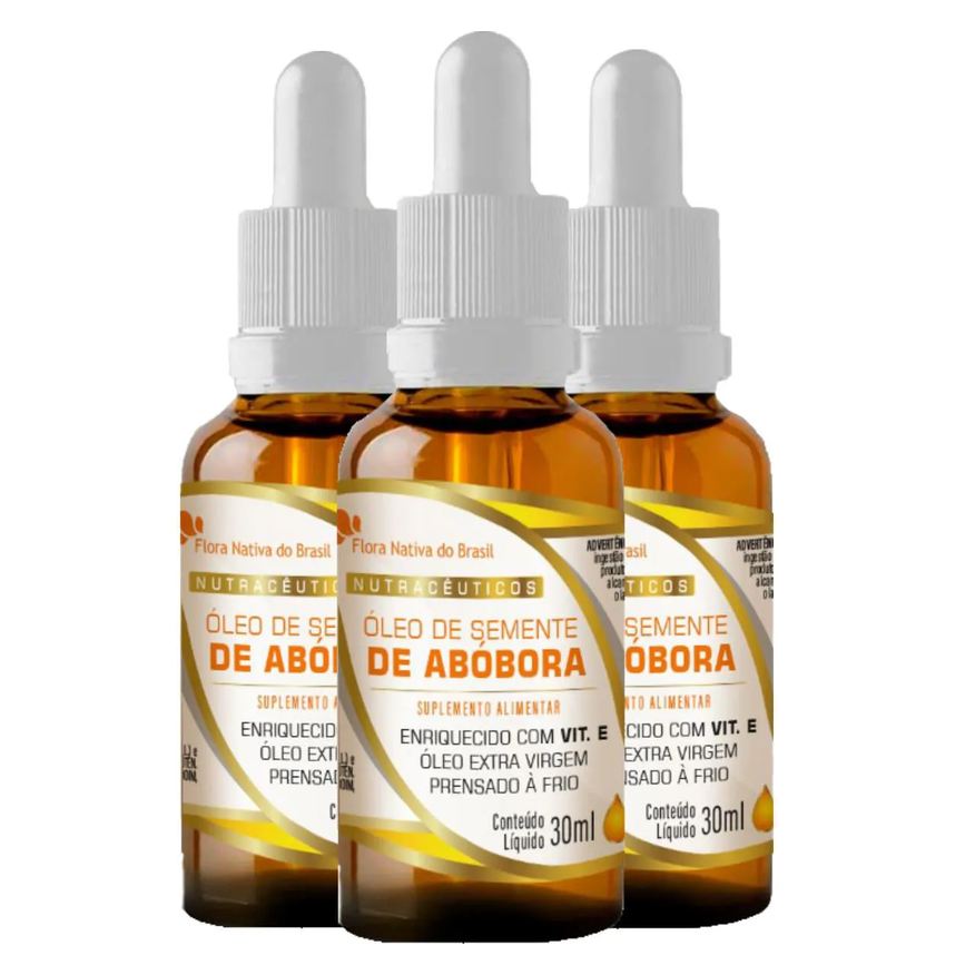 Flora Nativa Do Brasil Óleo de Semente de Abóbora em Gotas 3 X 30ml Flora Nativa