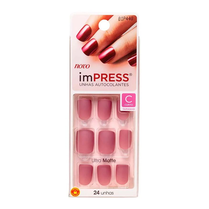 Kiss New York Unhas Postiças Kiss Ny Impress Matte Ct Classic