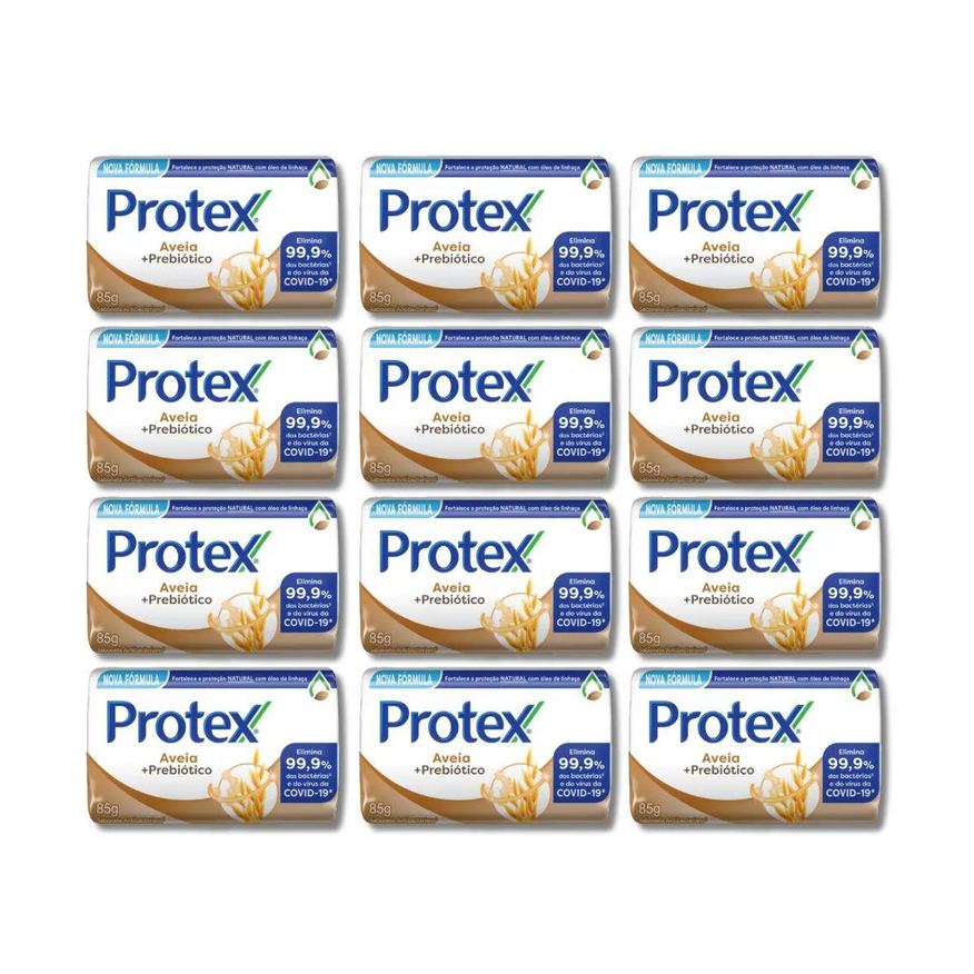 Protex Kit 12 Sabonetes em Barras Aveia + Prebiótico 85g