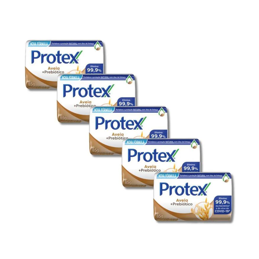 Protex Kit 5 Sabonetes em Barras Aveia + Prebiótico 85g
