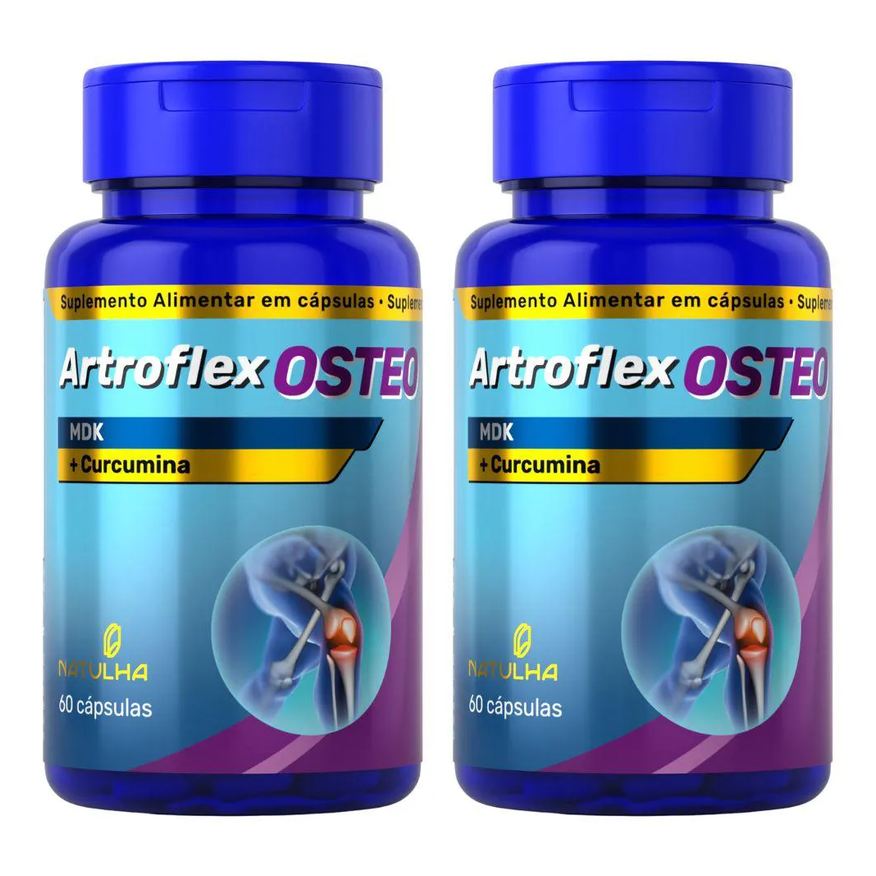 Natulha Kit 2X Artroflex Osteo ( Curcumina, Magnésio, Vitamina D3 e K2) 60 Cápsulas