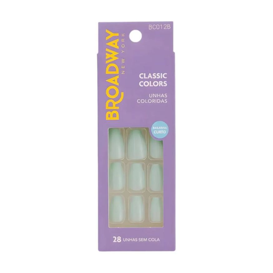 Kiss New York Unhas Postiças Broadway Kiss Ny Classic Colors Bailarina Curto Bordeaux Bco12B