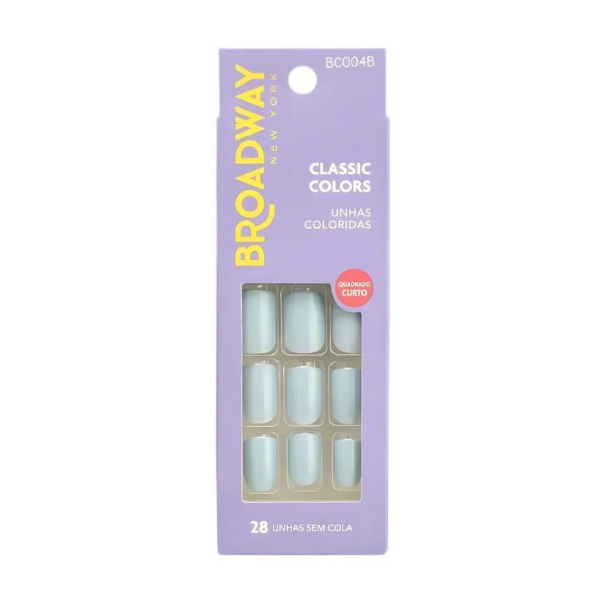Kiss New York Unhas Postiças Broadway Kiss Ny Classic Colors Quadrado Curto Lipstick Bco04B