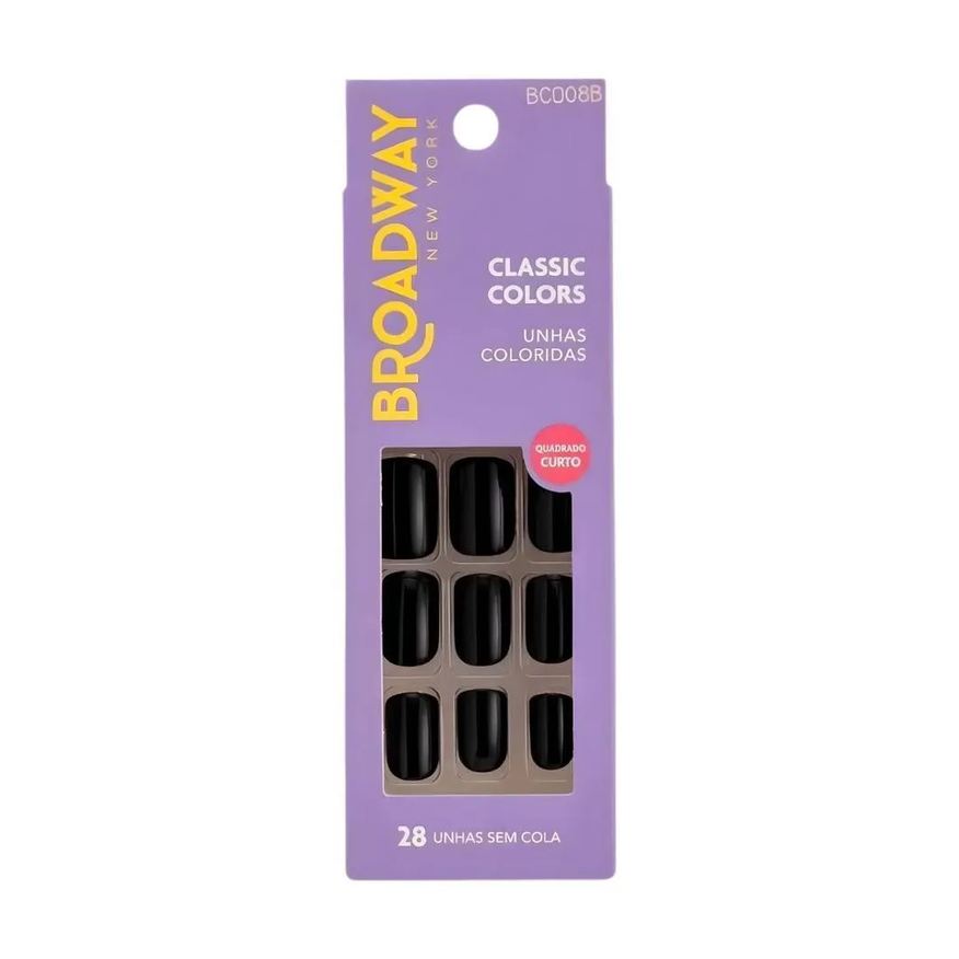 Kiss New York Unhas Postiças Broadway Kiss Ny Classic Colors Quadrado Curto Matcha Bco08B