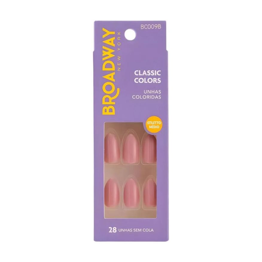 Kiss New York Unhas Postiças Broadway Kiss Ny Classic Colors Stiletto Médio Forest Bc009B