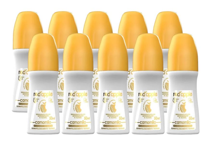 Red Apple Kit 10 Desodorante Roll On Camomila 50ml