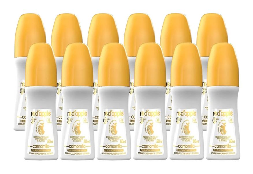 Red Apple Kit 12 Desodorante Roll On Camomila 50ml