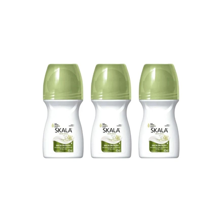 Skala Desodorante Roll-On 60ml Feminino Erva Doce-Kit C/ 3Un