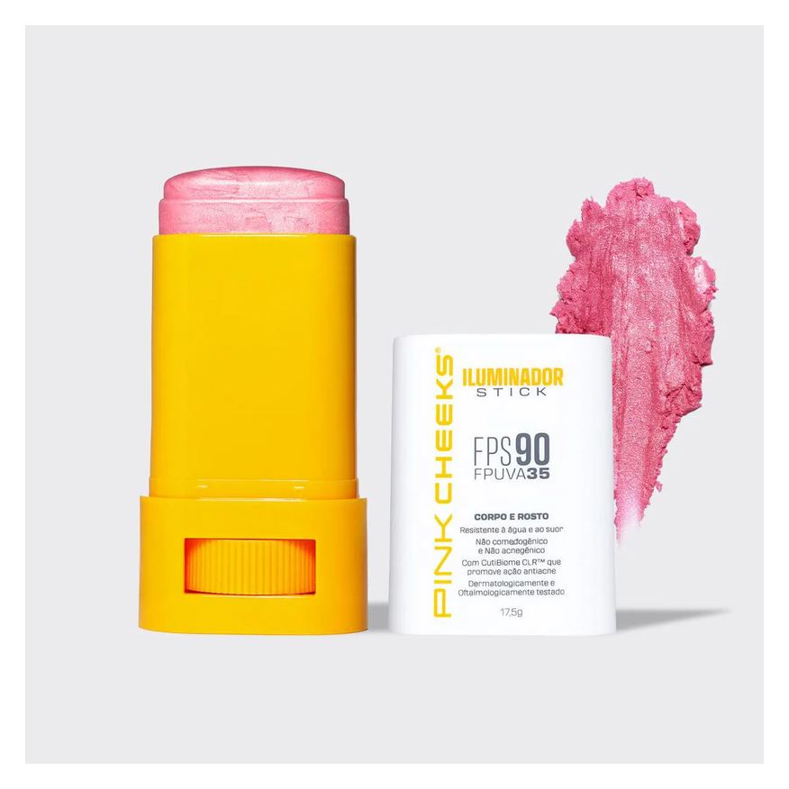 Pink Cheeks Iluminador Multifuncional Corporal e Facial Fps 90 Fpuva 35 17,5g Rose