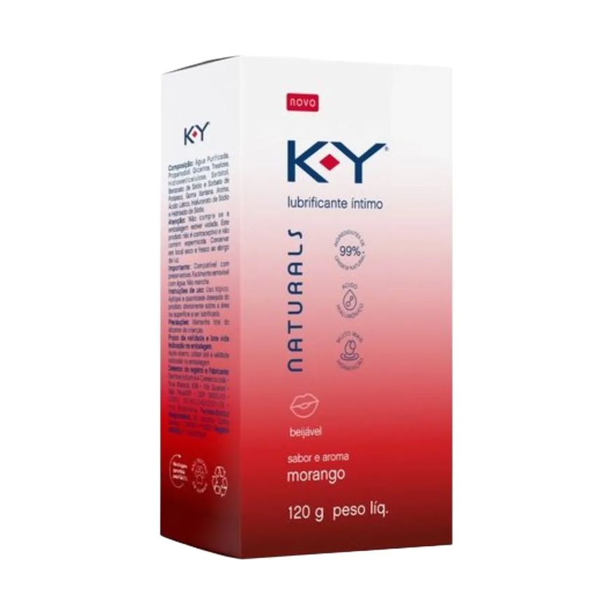 K-Y Lubrificante Íntimo Naturals Morango 120g