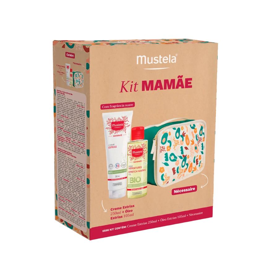 Mustela Kit Mamãe Creme Estrias 250ml + Óleo Estrias 150ml + Nécessaire