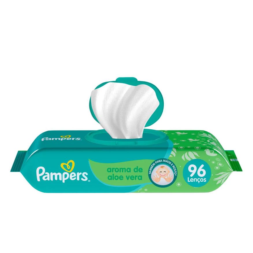 Pampers Lenço Umedecido Aroma de Aloe Vera 96 unidades