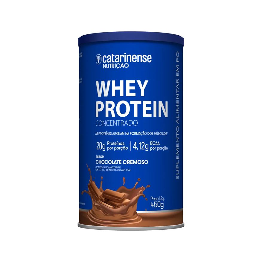Catarinense Whey Protein Concentrado Nutrição Chocolate Cremoso 450g