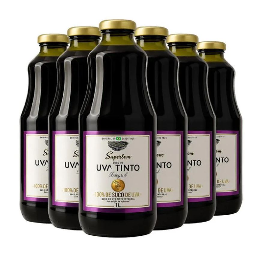Superbom Kit 6 Suco de Uva Tinto Integral 1L