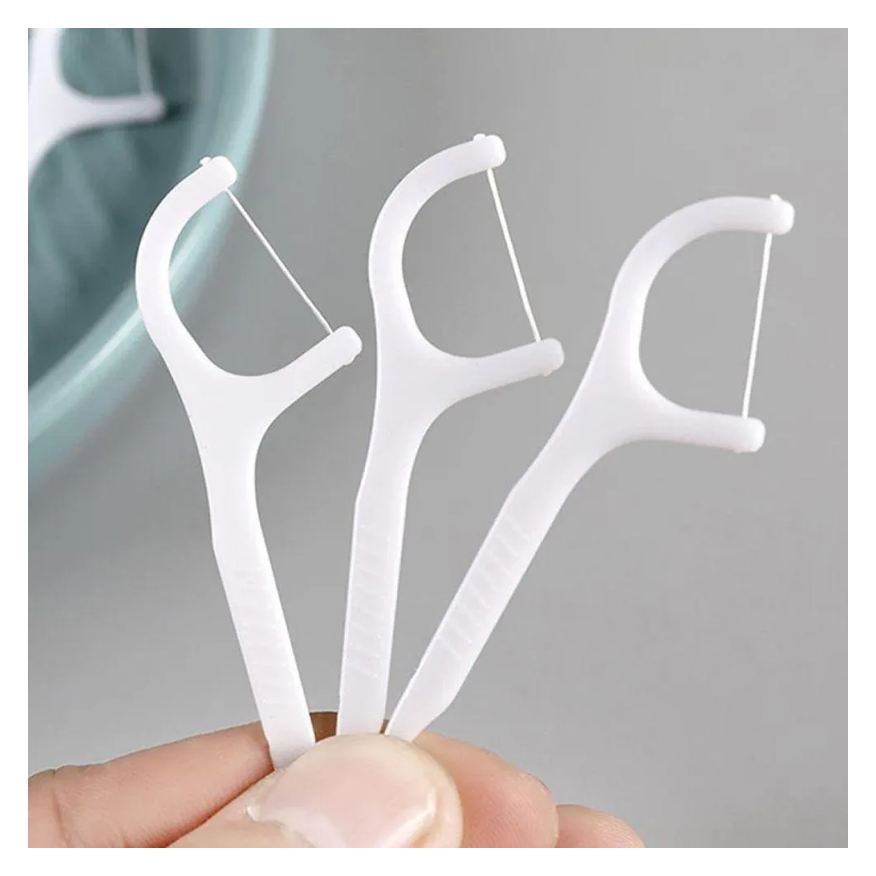 30 Kit Fios Dentais com Cabo Haste Dental Flosser Descartável Higiene Bucal Portátil