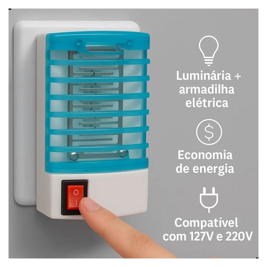 Elétrica Luminária Abajur Noturno Armadilha de Mosquito e Insetos 127–220V Cor Sortida