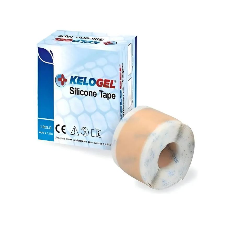 Kelogel Silicone Tape para Cicatriz e Quelóides Medico Hospitalar 4Cmx1,5M Rolo
