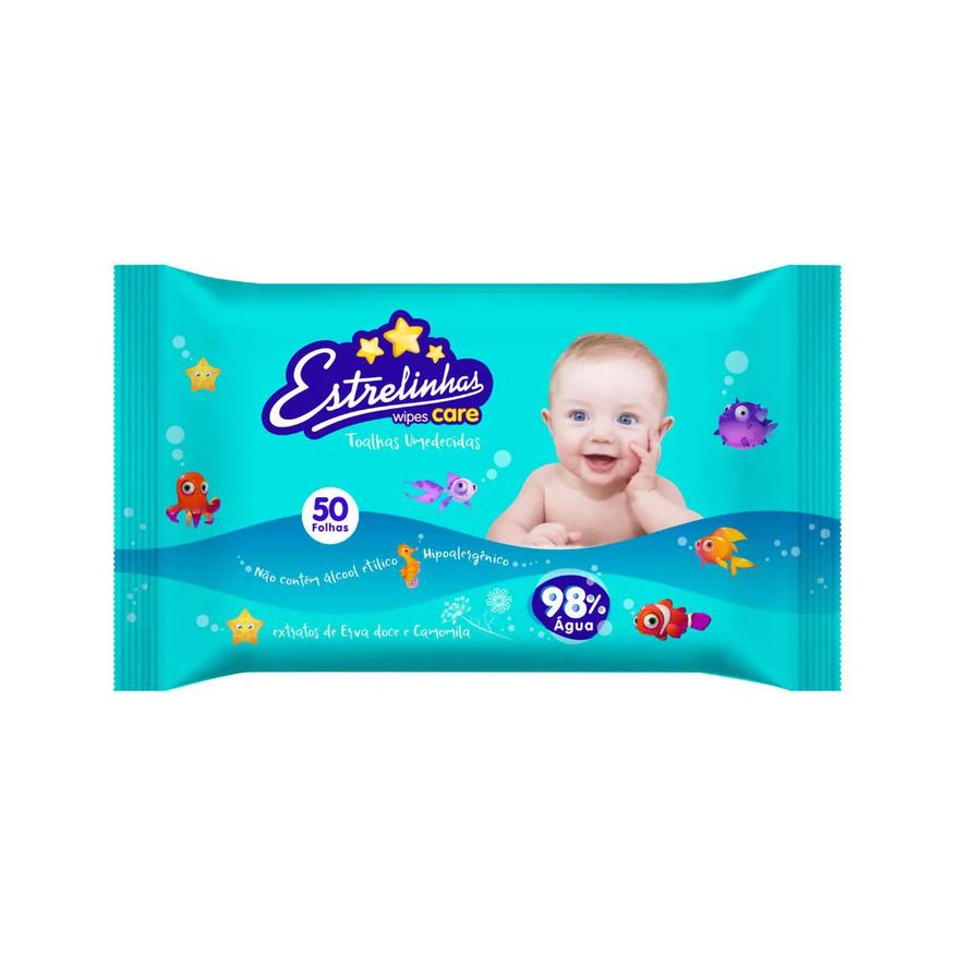Hygieline Estrelinhas Toalhas Umedecidas Care 50 Toalhas