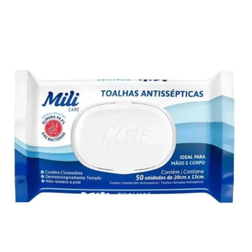 Mili Toalhas Umedecidas Antissépticas Higiene C50